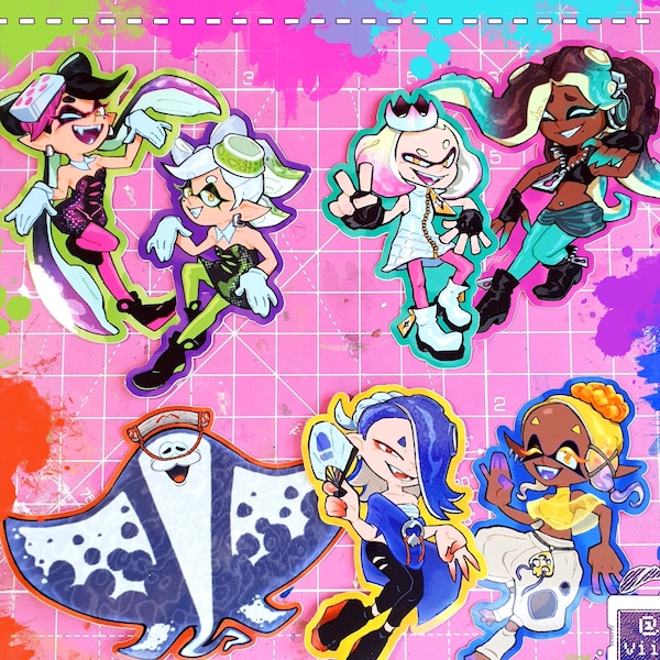 Splatoon Idol Stickers! Mix and Match! - Squid Sisters - Off The Hook - Deep Cut - Waterproof!