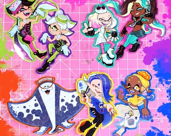 Splatoon Idol Stickers! Mix and Match! - Squid Sisters - Off The Hook - Deep Cut - Waterproof!