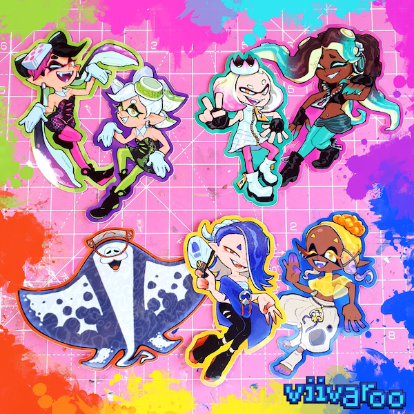 Splatoon Idol Stickers! Mix and Match! - Squid Sisters - Off The Hook - Deep Cut - Waterproof!