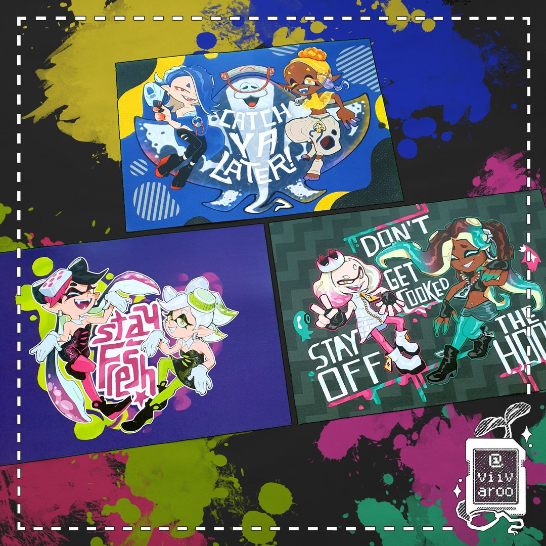 Splatoon A4 Art Prints - Squid Sisters - off the Hook - Deep Cut - Etsy