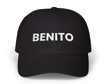 Gorra de papá bordada BENITO, estilo trap latino, ropa urbana, regalo del orgullo puertorriqueño