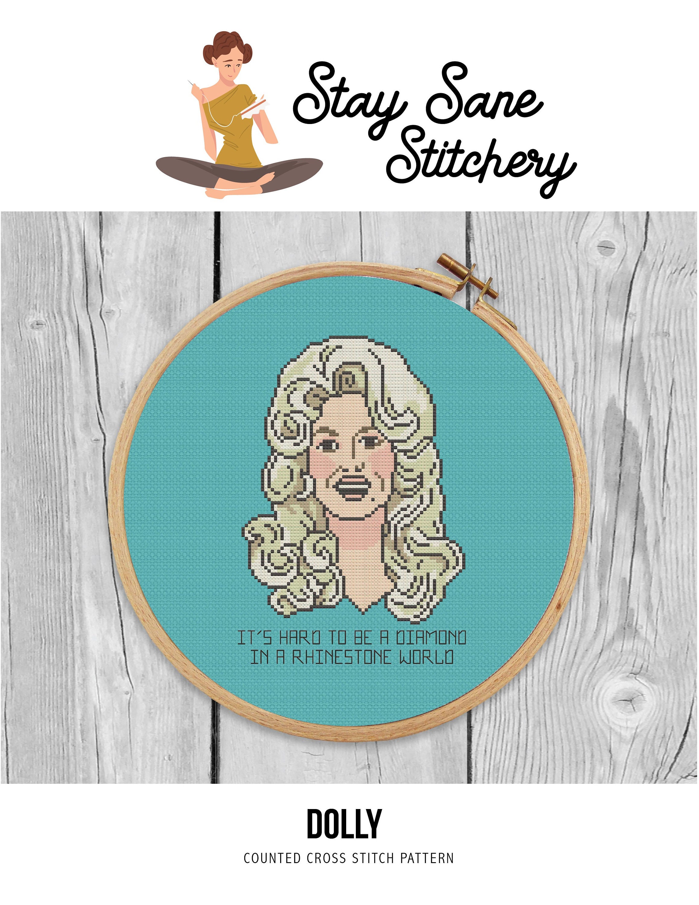 Dolly Parton Cross Stitch Pattern PDF Instant Download PDF Etsy