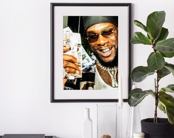 Burna Boy x Vintage x Arte vintage x Arte estético Hypebeast x Arte de diseñador x Póster digital x Decoración Hypebeast x Estética Boujee x Moda