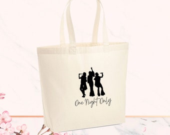 Donna and The Dynamos Tote Bag, Dancing Queen Cotton Bag, One Night Only Tote, Funny Music Birthday Gift, Mamma Mia Bag, Music Lover Gift