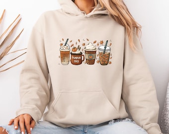 Pumpkin Spice Hoodie, Pumpkin Spice Latte, Halloween Jumper, Pumpkin Top, Fall Latte Hoodie, Autumn Pullover