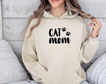 Sudadera con capucha de gato, regalo para amantes de los gatos, regalo para dueños de gatos, top para mamás de gatos, loca de los gatos, regalo para amantes de los gatos, linda sudadera con capucha de gato, regalo para mamás de gatos, amantes de los gatos