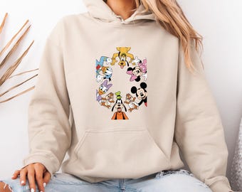 Mickey Mouse Hoodie, Disney Friends Jumper, Disneyland Hoodie, Mickey and Friends Top, Disney Characters Pullover, Disney Movie Hoodie