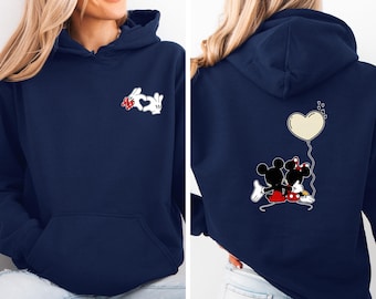 Mickey Mouse Hoodie, Family Disney Pullover, Mickey Minnie Jumper, Valentine's Day Gift, Disney Family Hoodie, Matching Couple Hoodie