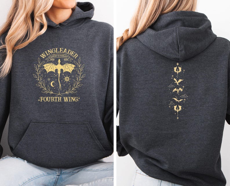 Fourth Wing Hoodie, Acotar Jumper, Fourth Wing Merch, Reading Top, Bookish Hoodie, Basgiath Jumper, Book Lovers Top, Book Club Top image 3