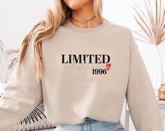 Sweatshirt in limitierter Auflage, personalisierter Geburtstagspullover, individuelles Oberteil, 50. Geburtstag, Geburtstagspullover, Geschenk zum 30. Geburtstag, 40. Geburtstag