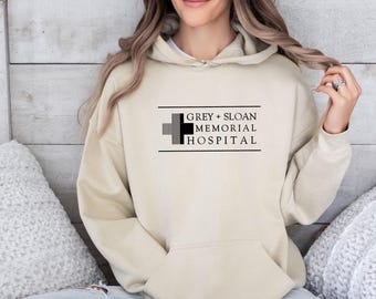 Grey Sloan Hoodie, Grey&#39;s Anatomy Gift, Meredith Grey, Memorial, Grey Anatomy Gift, Greys Anatomy, Gift for Nurse, Nurse Jumper, Doctor Gift