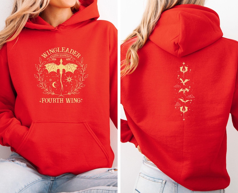 Fourth Wing Hoodie, Acotar Jumper, Fourth Wing Merch, Reading Top, Bookish Hoodie, Basgiath Jumper, Book Lovers Top, Book Club Top image 4