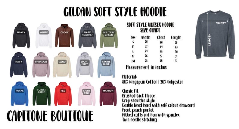 a diagram of the hoodie sizes for men and women