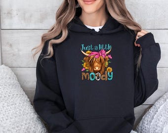 Sweat à capuche Moody, Un peu Moody, Sweat à capuche vache rigolo, Cadeau pour les amoureux des vaches, Sweat à capuche vache des Highlands, Sweat à capuche imprimé vache, Sweat à capuche vache mignonne, Sweat à capuche cowgirl