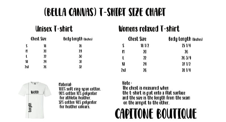 a white t - shirt with a black and white font description