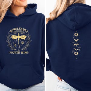 Fourth Wing Hoodie, Acotar Jumper, Fourth Wing Merch, Reading Top, Bookish Hoodie, Basgiath Jumper, Book Lovers Top, Book Club Top image 2
