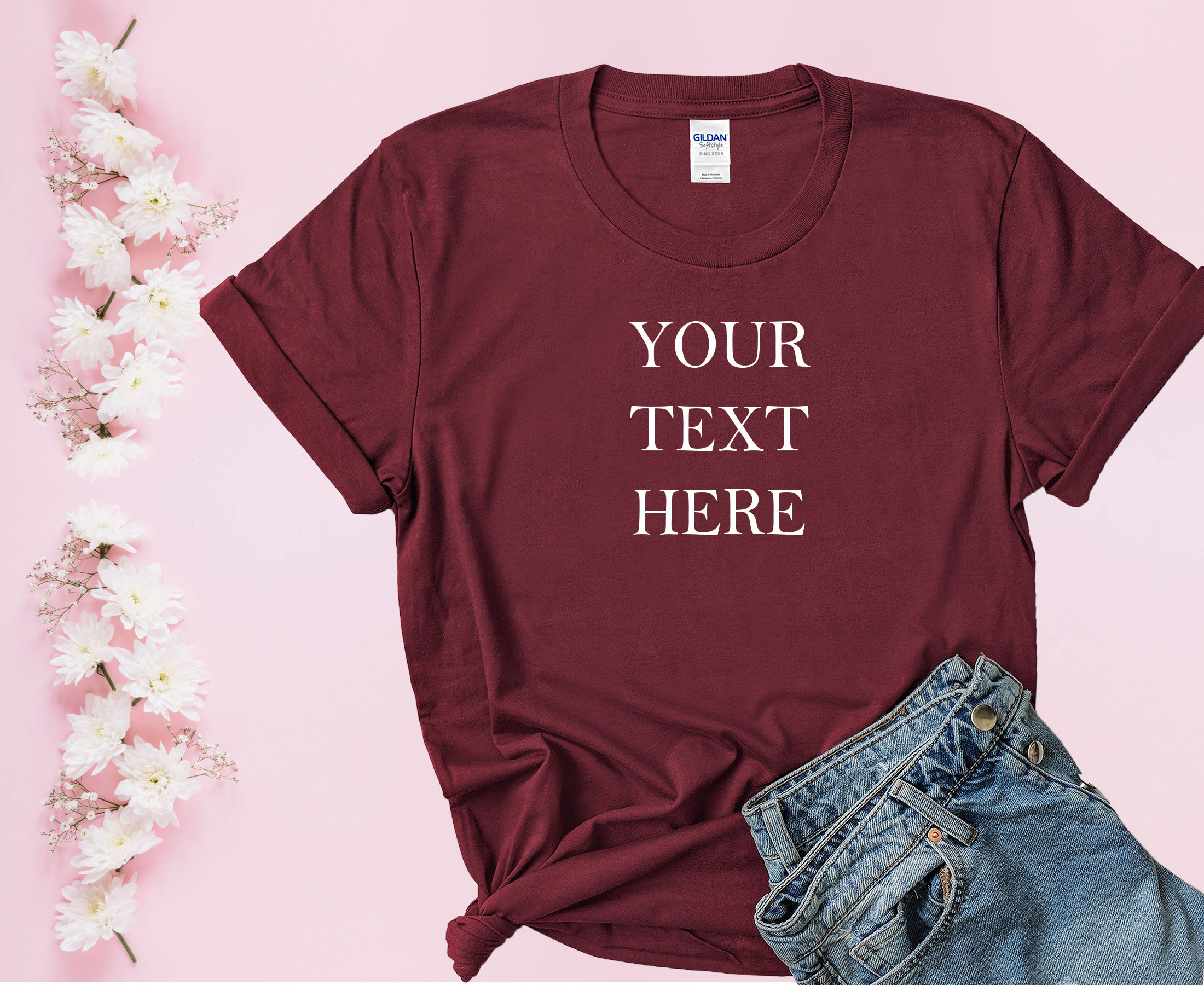 Your Text Here T Shirt Design Your Own Custom Text Tshirt - Etsy UK