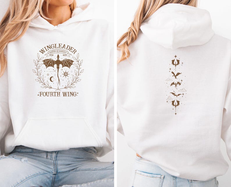 Fourth Wing Hoodie, Acotar Jumper, Fourth Wing Merch, Reading Top, Bookish Hoodie, Basgiath Jumper, Book Lovers Top, Book Club Top image 1