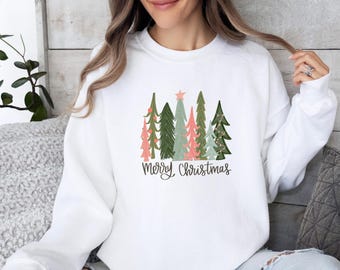 Merry Christmas, Christmas Sweatshirt, Christmas Tree Top, Pine Tree Jumper, Funny Christmas, Xmas Party Sweater, Christmas Eve Gift