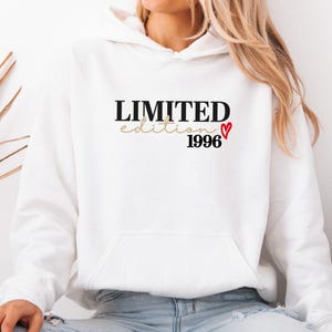 Hoodie in limitierter Auflage, personalisierter Geburtstagshoodie, individuelles Oberteil, Hoodie zum 50. Geburtstag, Geschenk zum 31. Geburtstag, Hoodie zum 40. Geburtstag