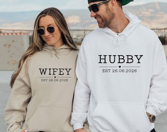 Couples Hoodie, Honeymoon Hoodie, Couple Hoodie, Matching Hoodie, Wifey Hoodie, Hubby Hoodie, Wedding Hoodie, Custom Bridal Top, Mrs To Be