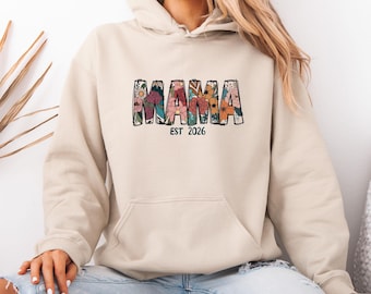 Mummy Hoodie, Mama Flower Hoodie, New Mum Gift, Mothers Day Gift, Funny Mum Hoodie, Cute Mum Hoodie, Mum Birthday Gift, Mum Life Hoodie