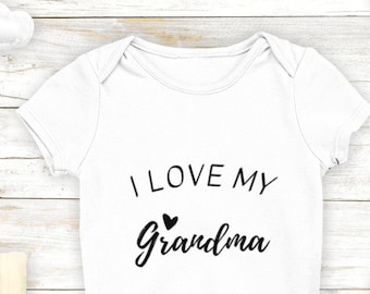 Grandma Baby Onesie® - Pregnancy Reveal - Cute I Love My Grandma Onesie®