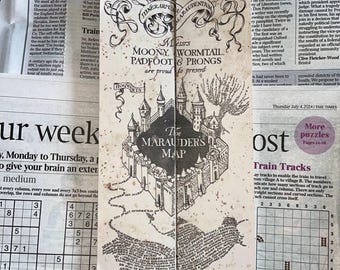 Magical-Inspired Marauder’s Map – Foldable Fantasy-Inspired Collectible (12cm x 22cm)