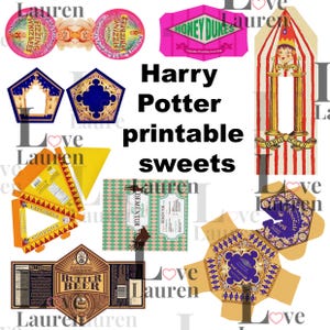 Emballage imprimable Wizard Sweet Shop. Sept variantes peuvent être personnalisées