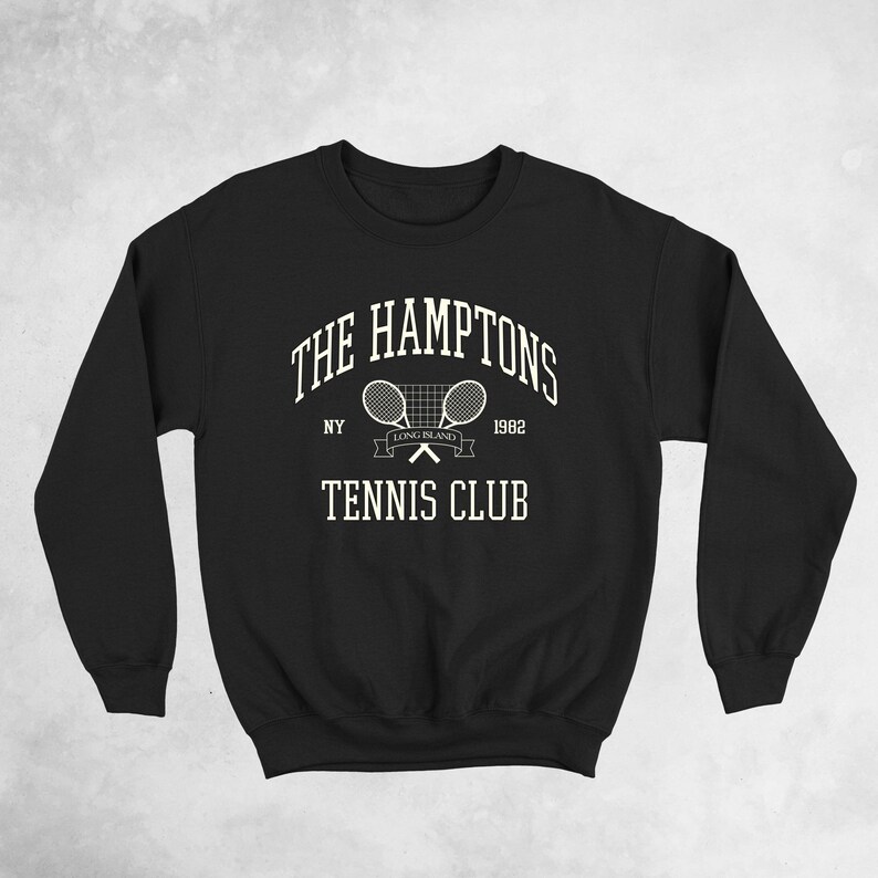The Hamptons Tennis Club Sweatshirt Vintage Style Sweatshirt Etsy