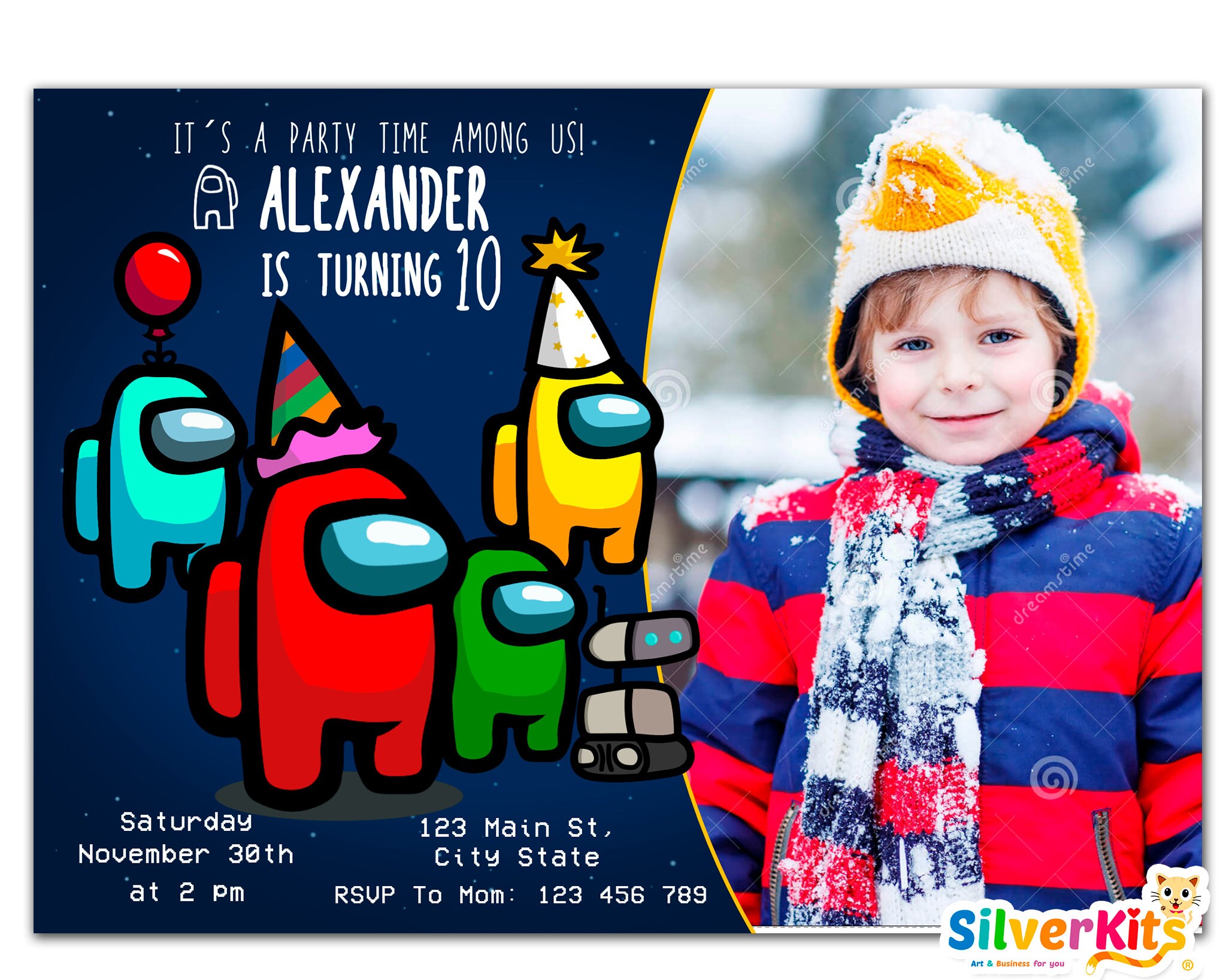 Among us birthday party invitation personalized and etsy