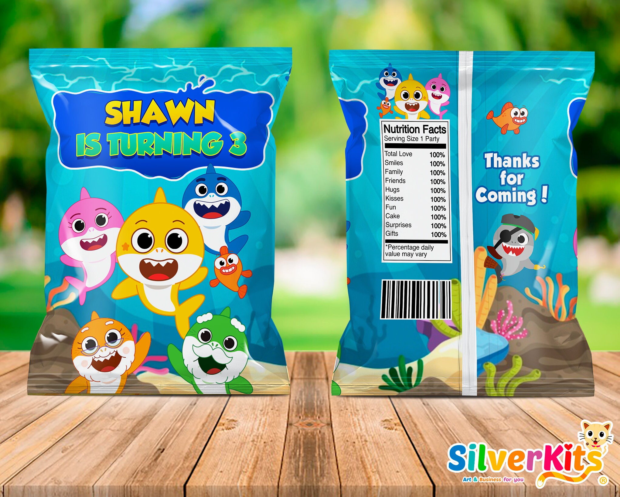 Baby Shark Big Show Chips Bag Included 3 designs Baby Shark | Etsy