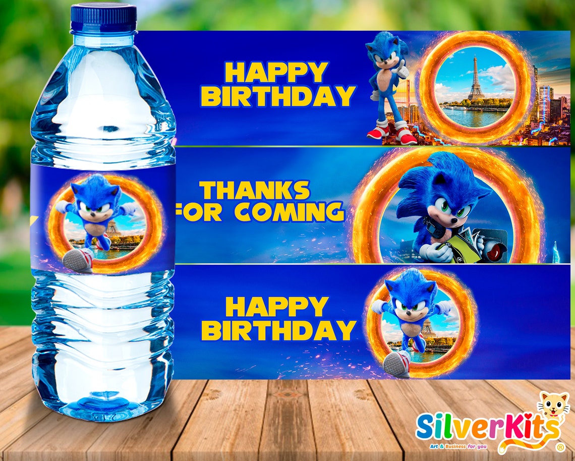 Sonic Water Bottle Labels included 6 designsSonic Birthday | Etsy