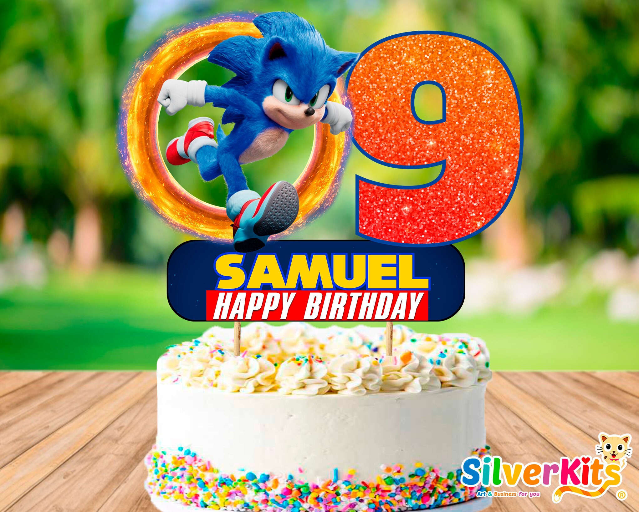 Sonic the Hedgehog Cake Topper Sonic Cake topper Amazing | Etsy