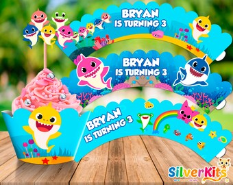Baby Shark Cupcakes Etsy