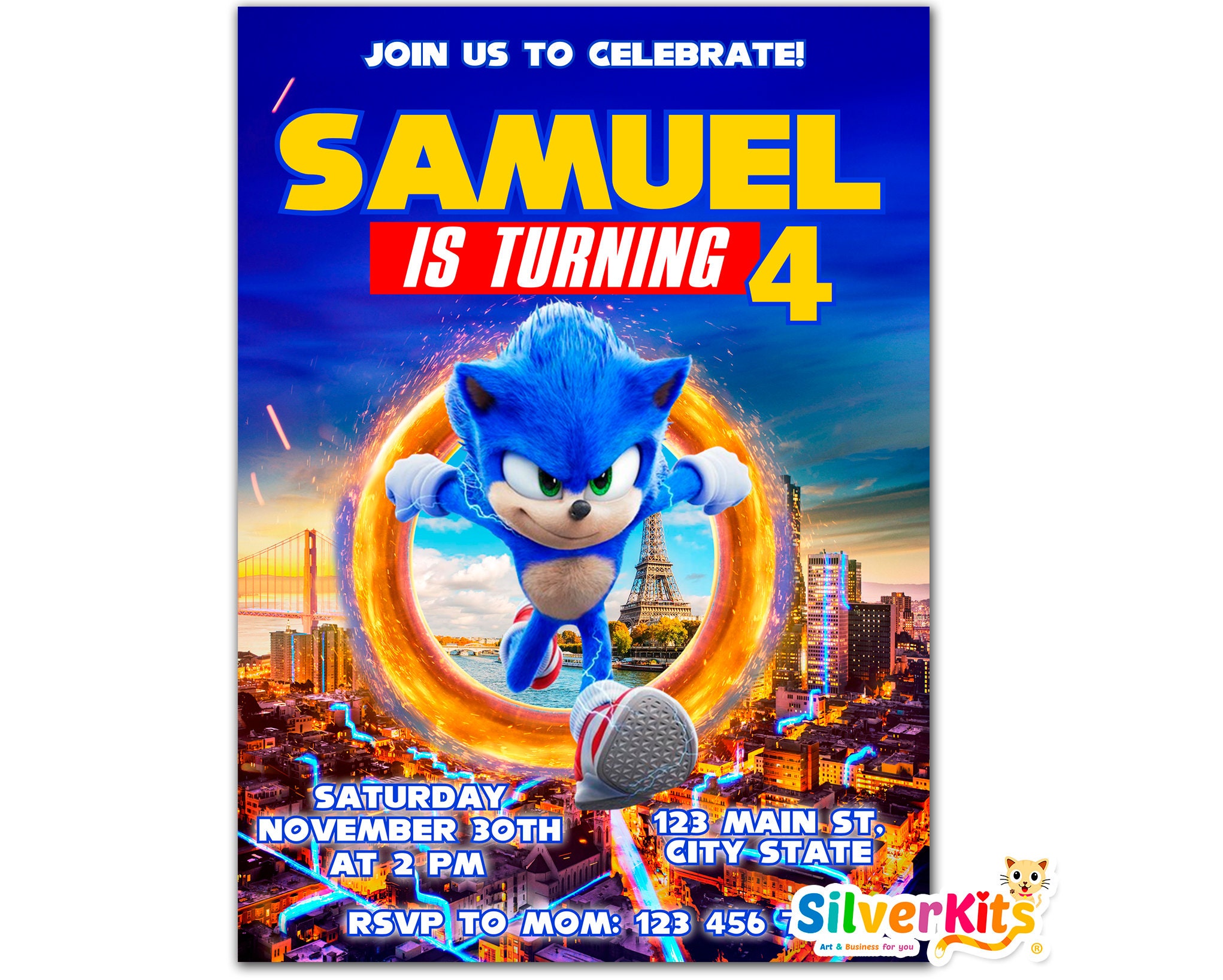 Sonic Birthday Invitations - lqjr445