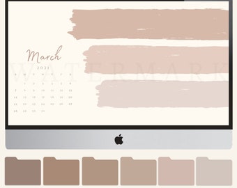 March 2023 Wallpaper Calendar 2020 & 2021 Desktop Wallpaper Organizers Minimalist Computer | Etsy  Singapore