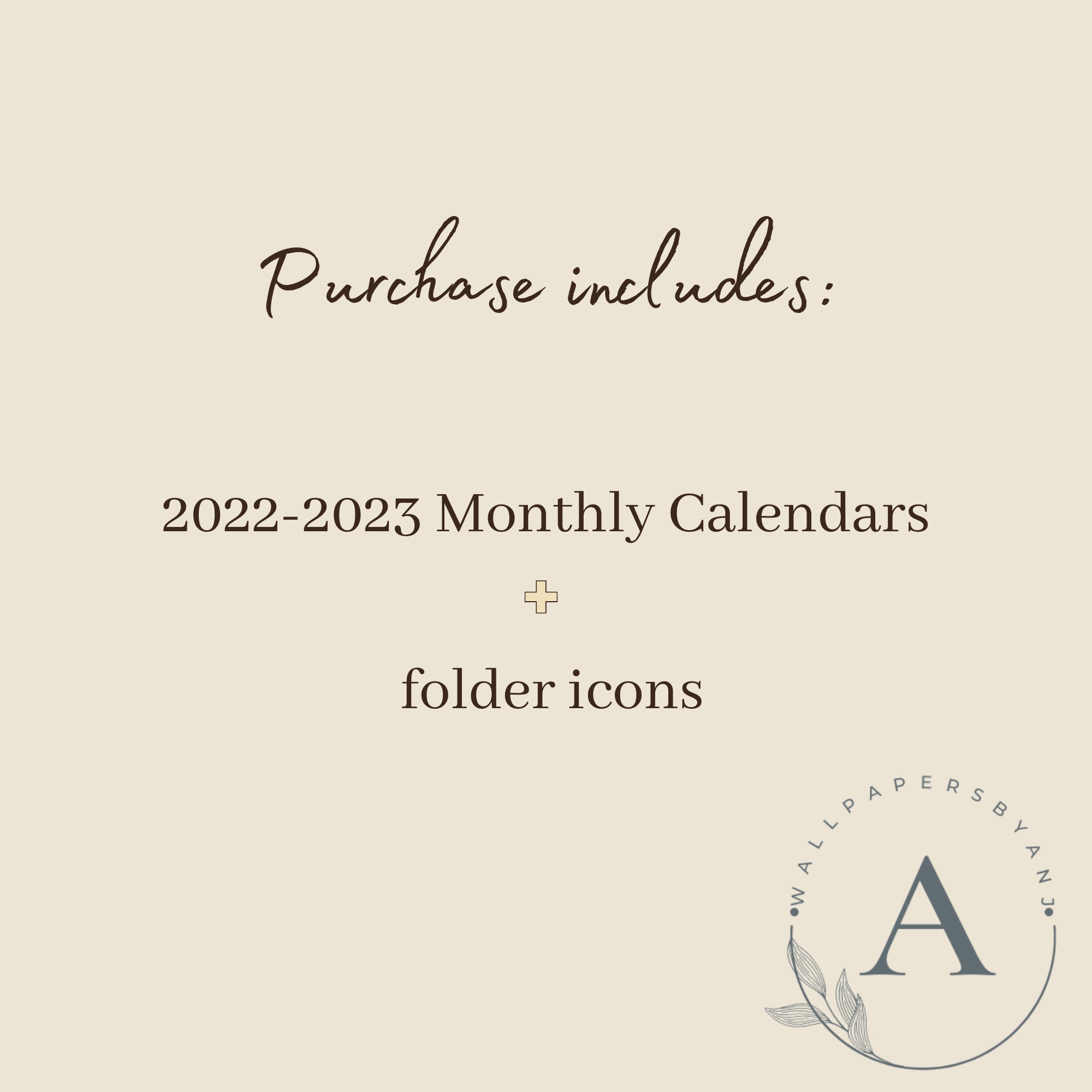 Monthly Calendar Wallpaper 2023 2022-2023 Calendar Wallpaper Desktop Organiser With Folder | Etsy India