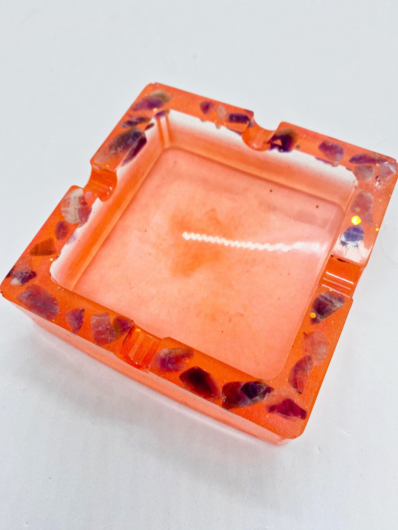 Amethyst Stone Resin Ashtray Purple Crystal Ashtray Resin Art Gift