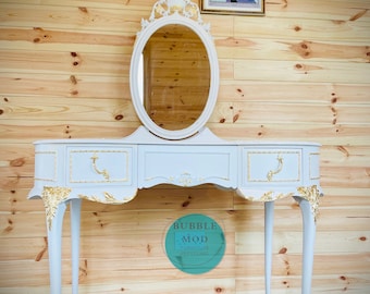French Louis Vanity Dressing Table: Bespoke Vintage Furniture