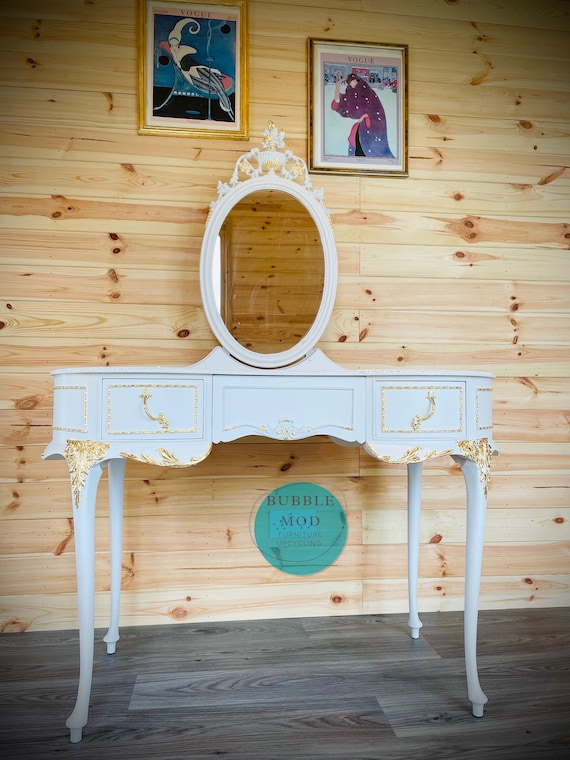 French Louis Vanity Dressing Table: Bespoke Vintage Furniture