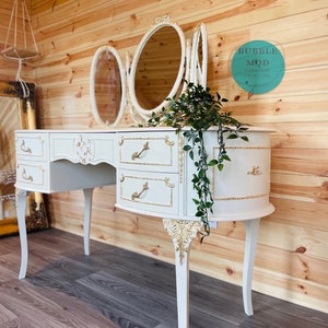 French  Style dressing table in Cream | Custom dressing table | Olympus dressing table | Louis style | Bespoke furniture | Vintage furniture