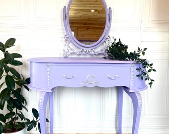Vintage Louis Style Dressing Table: Small Olympus Vanity with Mirror