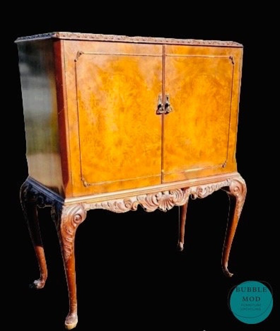 Vintage Carved Drinks Cocktail Bar Queen Anne Legs Etsy