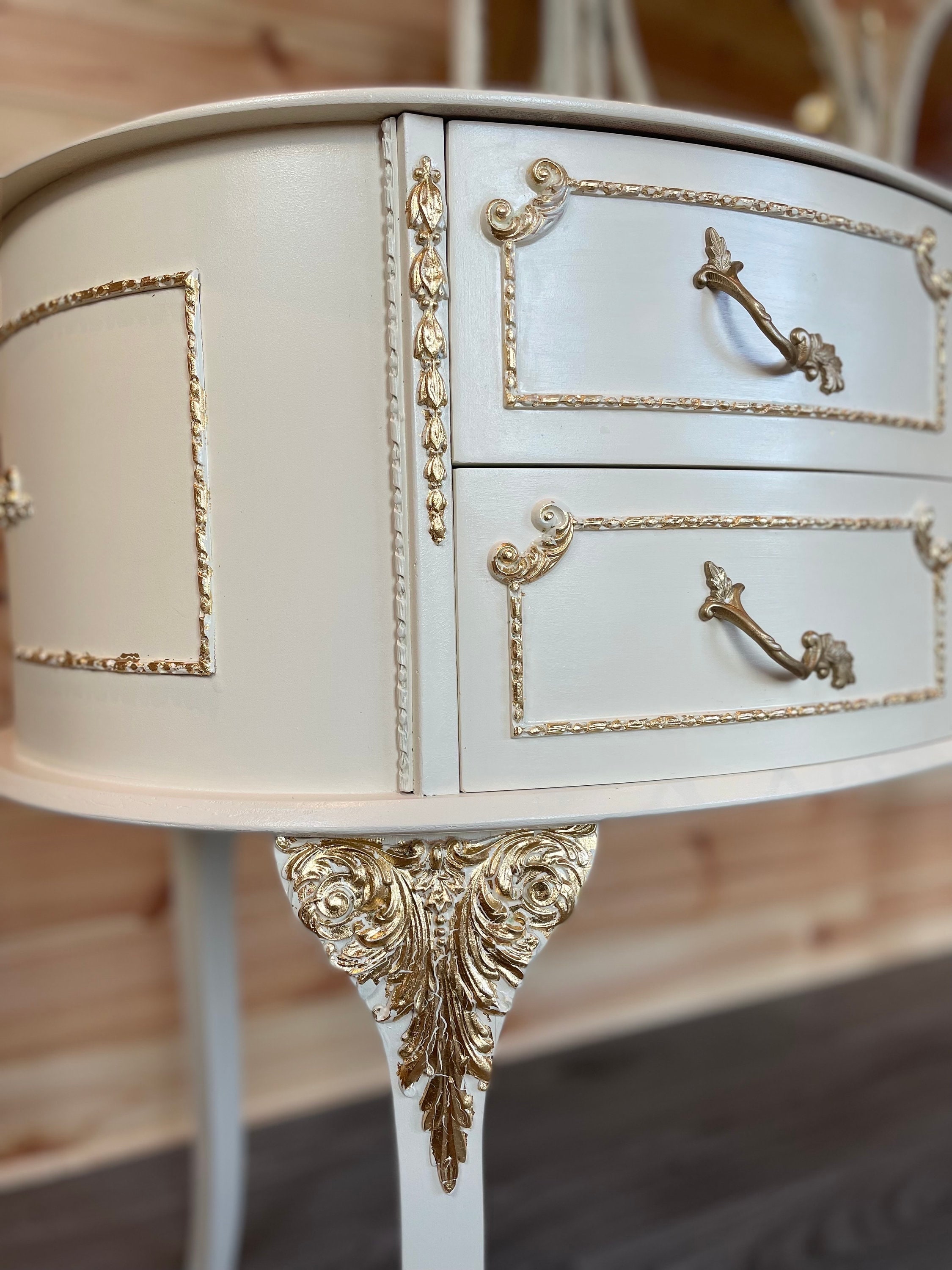 cream french dressing table French cream painted kidney shaped dressing table | Modern Furniture
