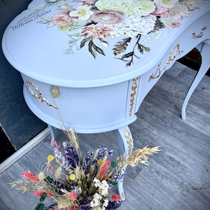 Vintage dressing table | Kidney shaped vanity | French style dressing table |
