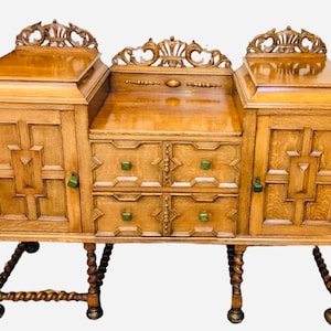 Antique sideboard- spindle twist
