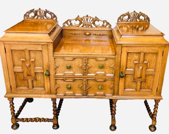 Antique sideboard- spindle twist