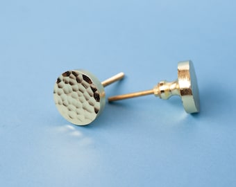 Golden Cabinet Knob - Hammered Round Door Knobs - Modern Home Accessory- Slightly Damaged