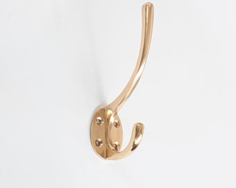 Vintage-Inspired Solid Brass Golden Wall Hook for Elegant Home Décor